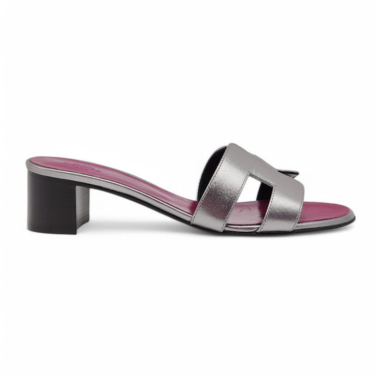 Hermes Oasis Sandals - Leather - Silver 38.5