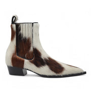 Christian Louboutin Cheliviss Low Boots - Hair-on Calf 'Meuh' - Brown and White - 36.5