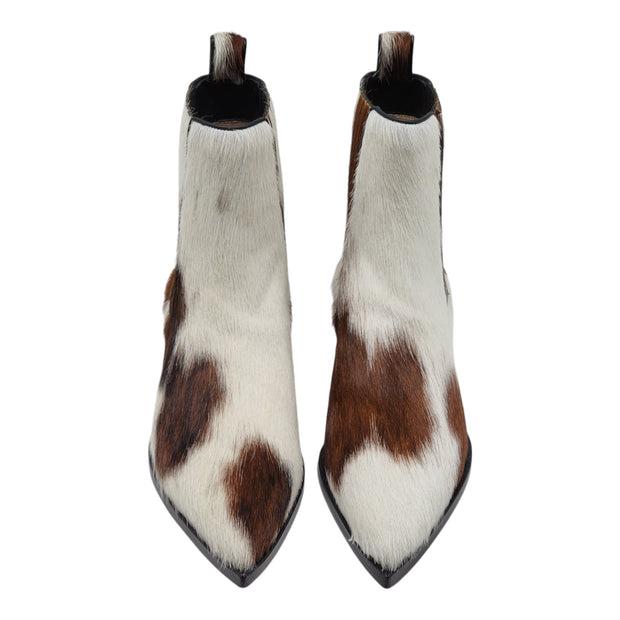 Christian Louboutin Cheliviss Low Boots - Hair-on Calf 'Meuh' - Brown and White - 36.5