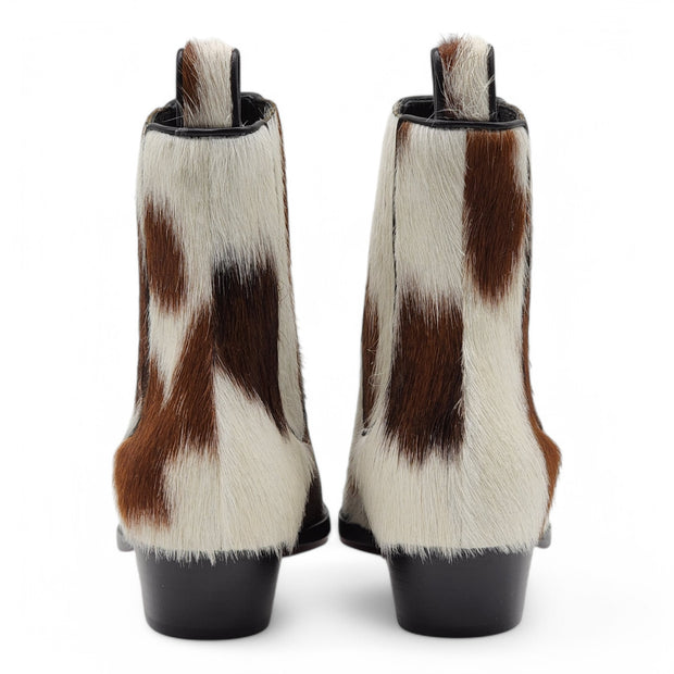 Christian Louboutin Cheliviss Low Boots - Hair-on Calf 'Meuh' - Brown and White - 36.5