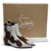 Christian Louboutin Cheliviss Low Boots - Hair-on Calf 'Meuh' - Brown and White - 36.5