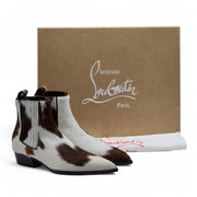 Christian Louboutin Cheliviss Low Boots - Hair-on Calf 'Meuh' - Brown and White - 40