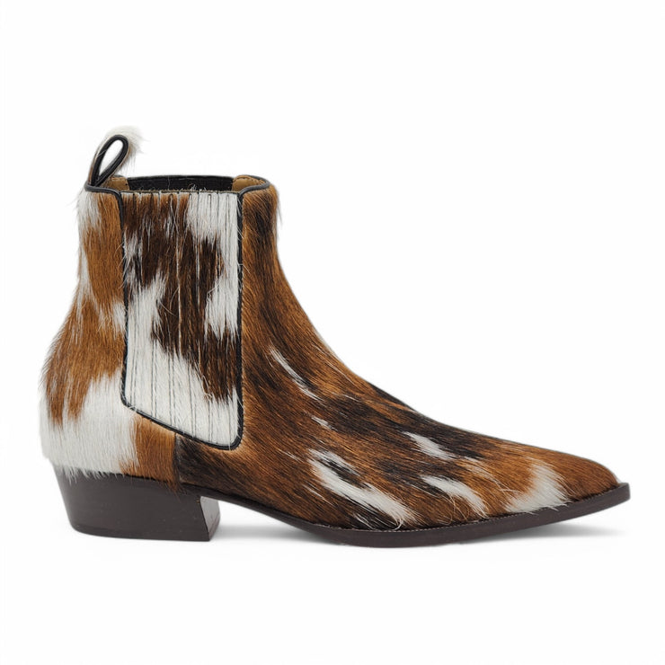 Christian Louboutin Cheliviss Low Boots - Hair-on Calf 'Meuh' - Brown and White - 39