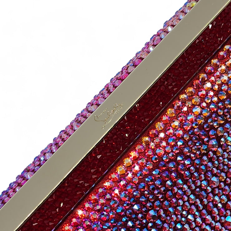 Christian Louboutin Small Vanite Clutch with Chain - Gradient Crystal Suede - Multicolor