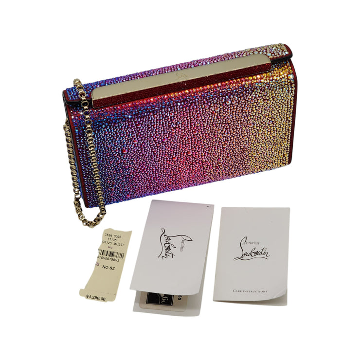 Christian Louboutin Small Vanite Clutch with Chain - Gradient Crystal Suede - Multicolor