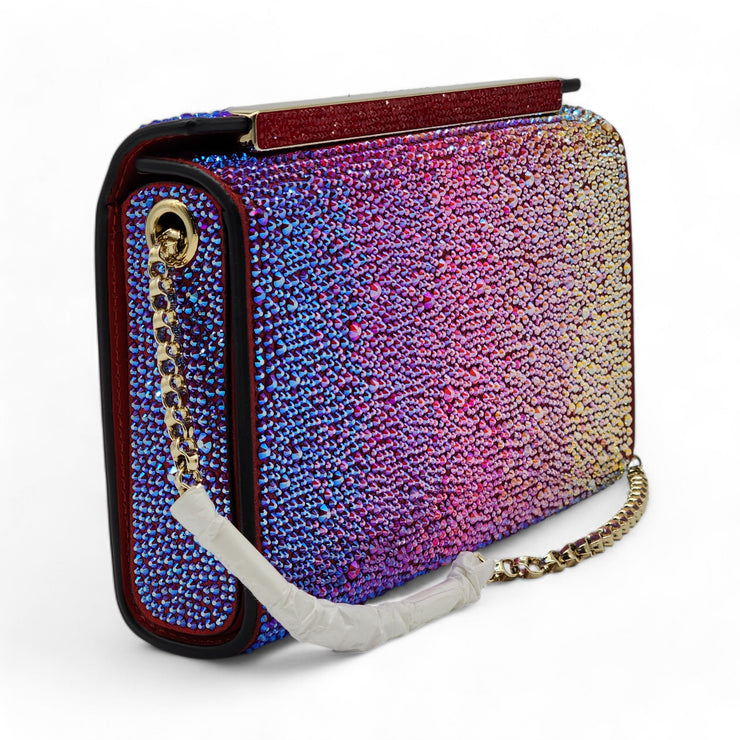 Christian Louboutin Small Vanite Clutch with Chain - Gradient Crystal Suede - Multicolor