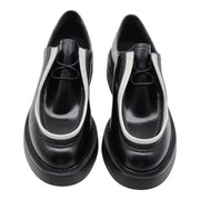 Prada Diapason Opaque Derby Shoes - Brushed Leather - Black 36.5