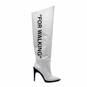 Off-White x Virgil Abloh For Walking Boots 100mm - Patent Leather - White 40