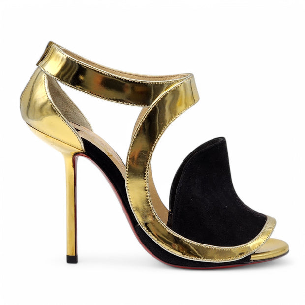 Christian Louboutin Rotonda Heeled Sandals 100 - Leather - Gold 36