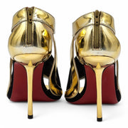 Christian Louboutin Rotonda Heeled Sandals 100 - Leather - Gold 36