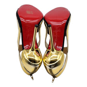 Christian Louboutin Rotonda Heeled Sandals 100 - Leather - Gold 36