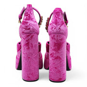 Versace Medusa Aevitas Double Platform Pumps - Velvet Insignia - Pink 37