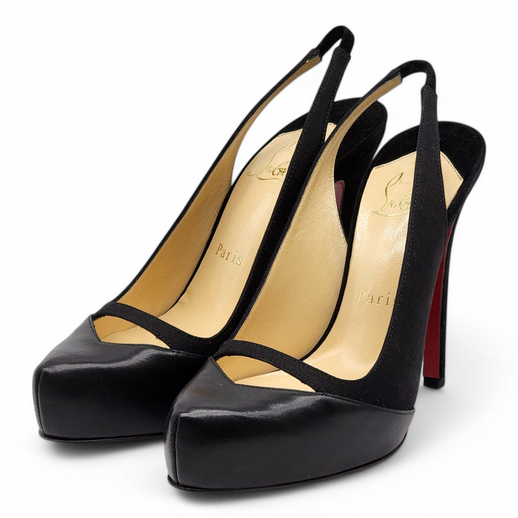 Christian Louboutin Sandy Pumps 120 - Fabric and Leather - Black 37.5