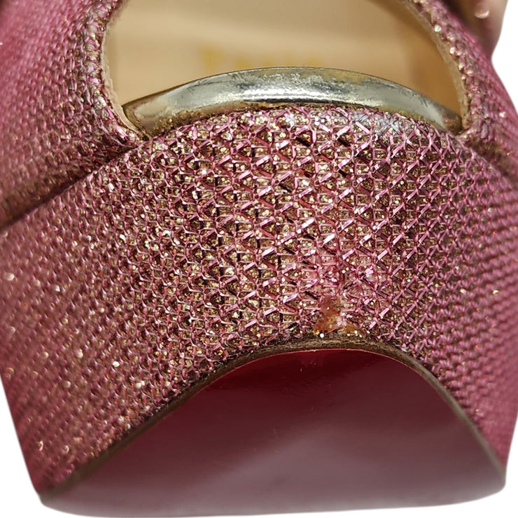 Christian Louboutin Bibibop Platform Peep Toe Pumps 140 - Pink 36