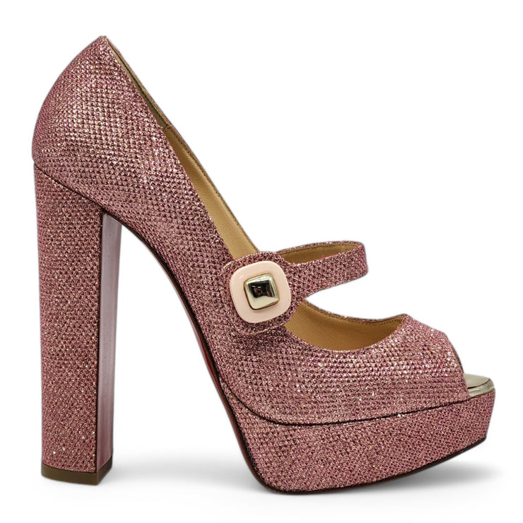 Christian Louboutin Bibibop Platform Peep Toe Pumps 140 - Pink 37