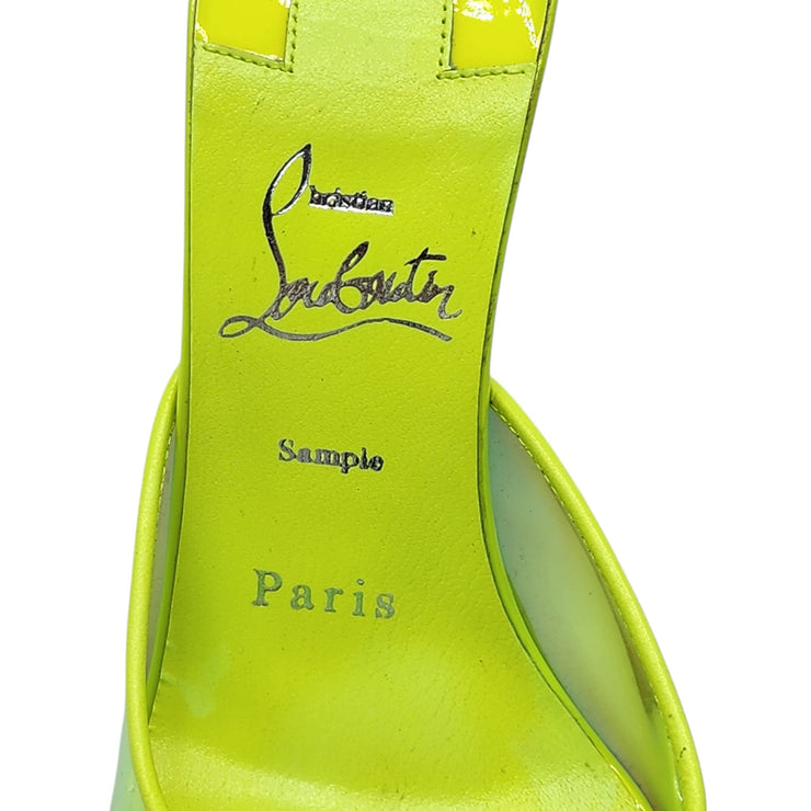 Christian Louboutin Just Arch Mules 100mm - PVC and Patent Leather - Green - 36