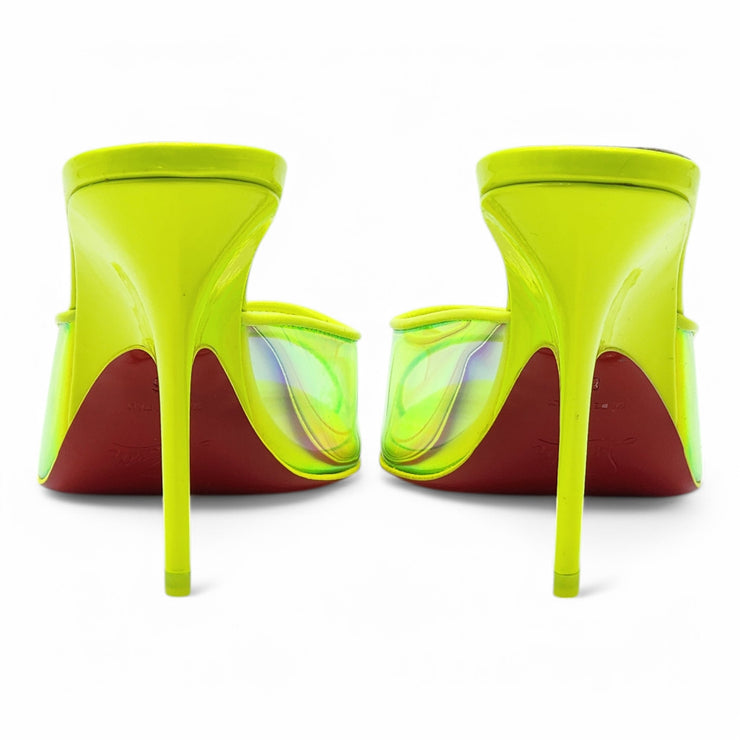 Christian Louboutin Just Arch Mules 100mm - PVC and Patent Leather - Green - 36