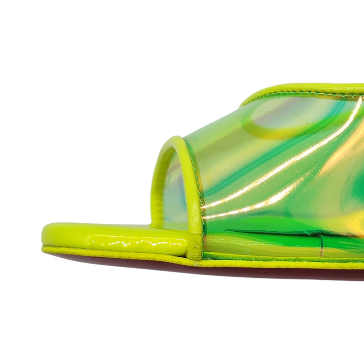 Christian Louboutin Just Arch Mules 100mm - PVC and Patent Leather - Green - 36