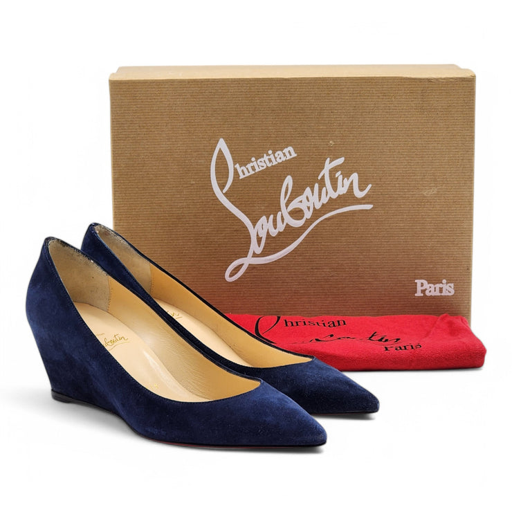 Christian Louboutin Pipina Wedges 55 - Suede - Night Blue 36