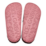 Dolce & Gabbana I love DG Beachwear Slides - Rubber - Black Pink 36