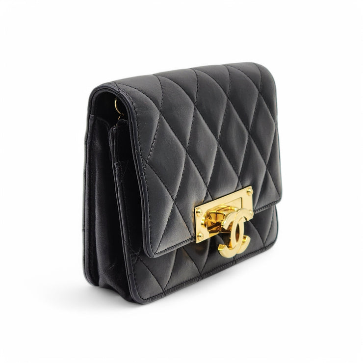 Chanel Golden Class Wallet on Chain WOC - Quilted Lambskin - Black