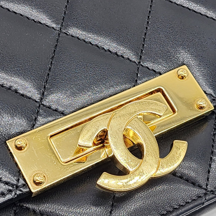 Chanel Golden Class Wallet on Chain WOC - Quilted Lambskin - Black