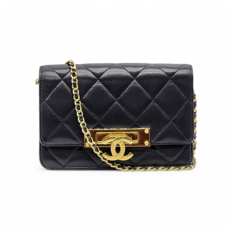 Chanel Golden Class Wallet on Chain WOC - Quilted Lambskin - Black