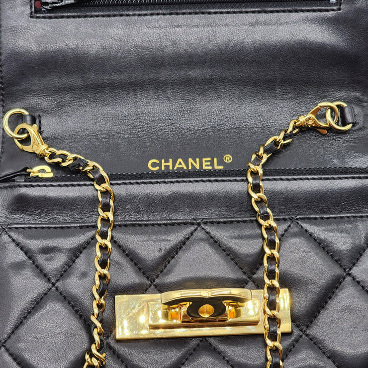 Chanel Golden Class Wallet on Chain WOC - Quilted Lambskin - Black