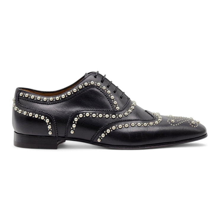 Christian Louboutin Charlie Clou Studded Oxford Shoes - Leather - Black - 42