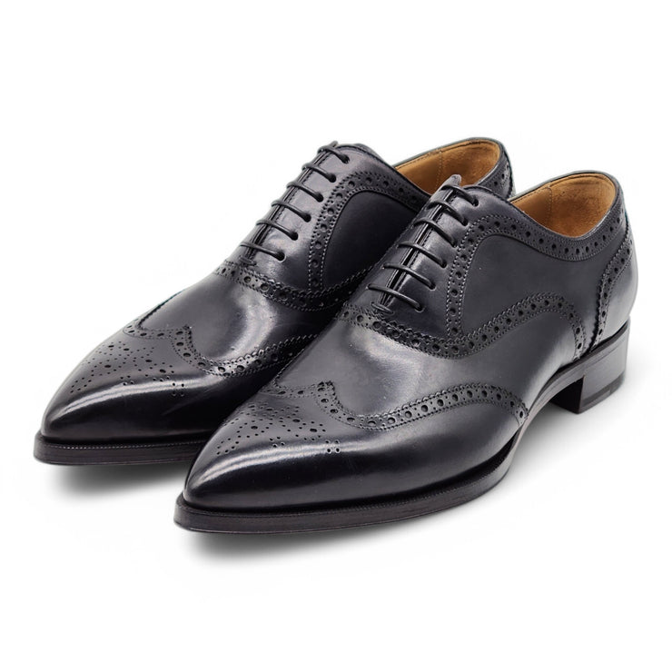 Christian Louboutin Cousin Platerissimo Brogue Shoes - Leather - Black - 41.5