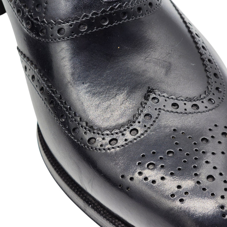 Christian Louboutin Cousin Platerissimo Brogue Shoes - Leather - Black - 41.5