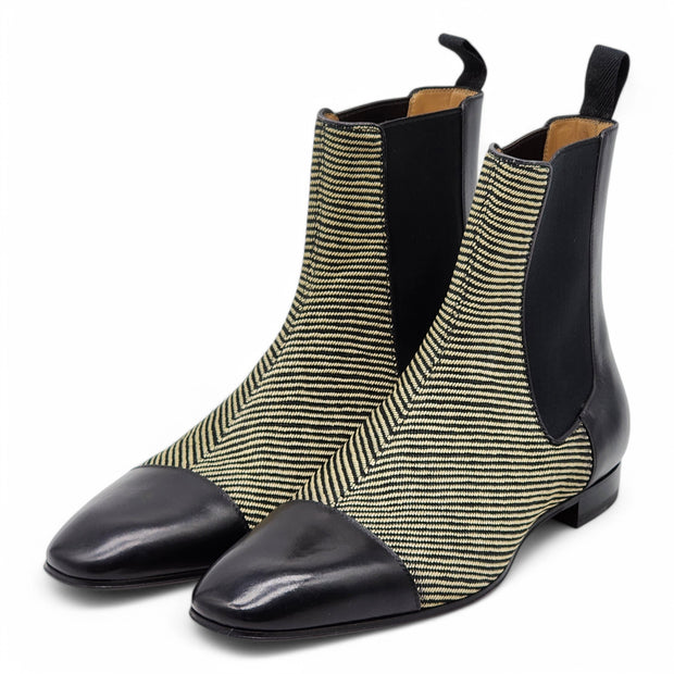 Christian Louboutin Chelsea Boots - Fabric and Leather - Black 42