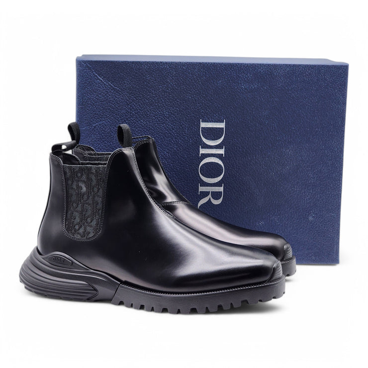 Dior Combat Chelsea Boots - Polished Calfskin - Black - 45