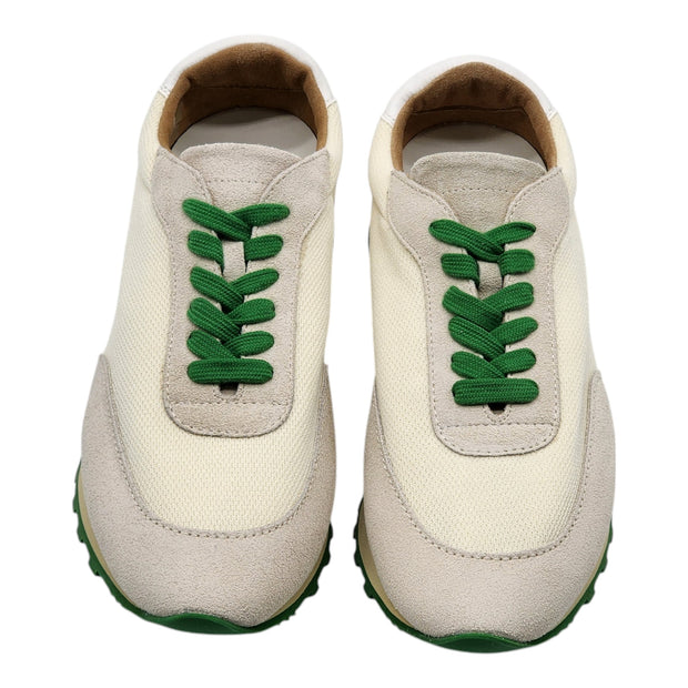 The Row Owen Runner Sneakers - Mesh and Suede - Beige/Green 37.5