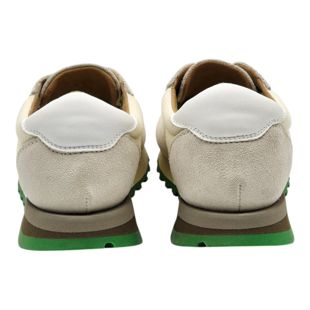 The Row Owen Runner Sneakers - Mesh and Suede - Beige/Green 37.5