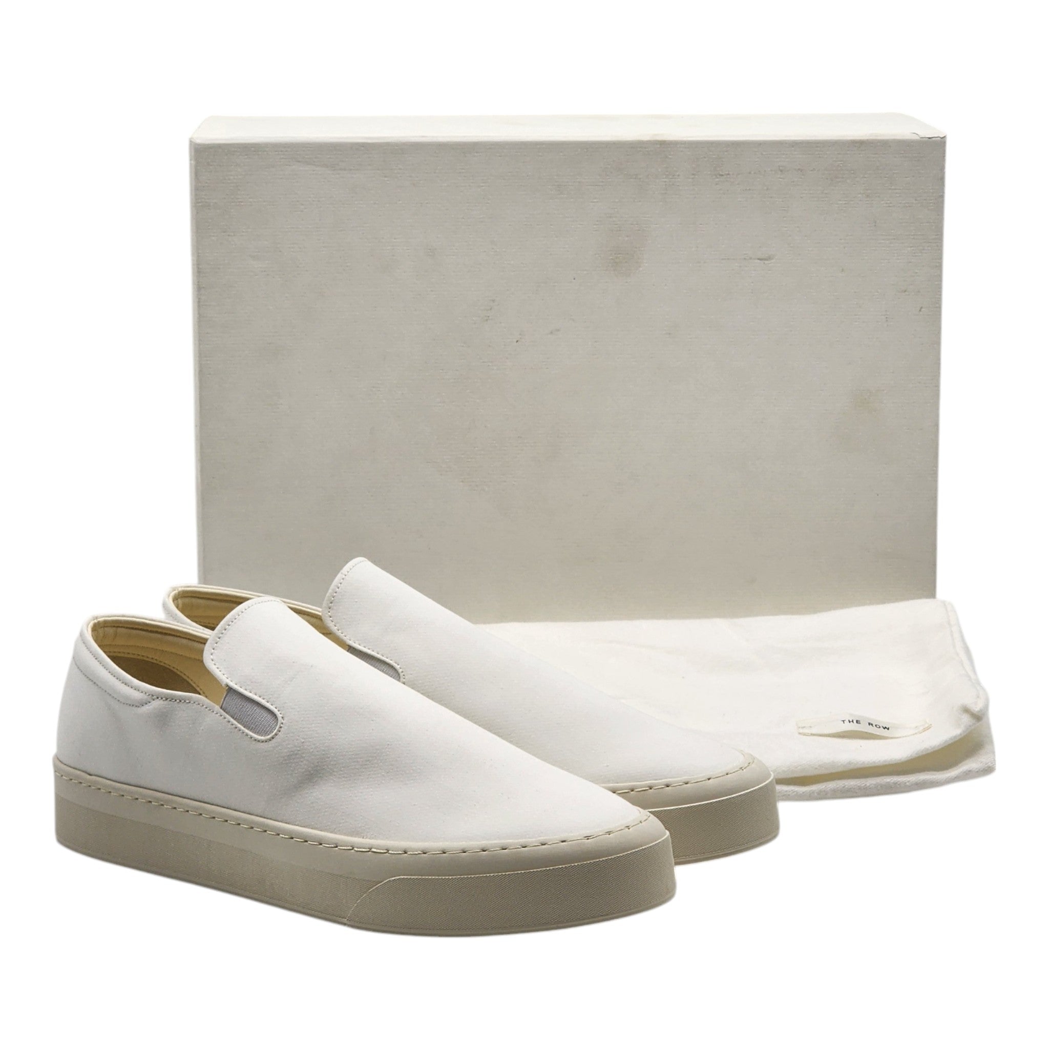 The Row Marie H Slip-On Sneakers - Canvas - White 37.5 – MAC AND LOU