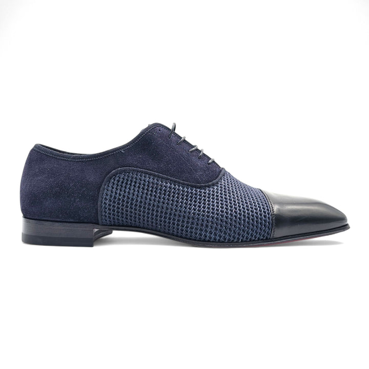 Christian Louboutin Greggo Oxford Shoes - Suede, Leather and Woven Fabric - Blue EU 42 US 9