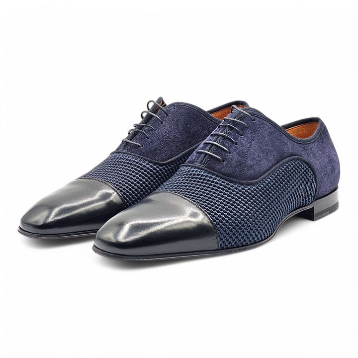 Christian Louboutin Greggo Oxford Shoes - Suede, Leather and Woven Fabric - Blue EU 42 US 9