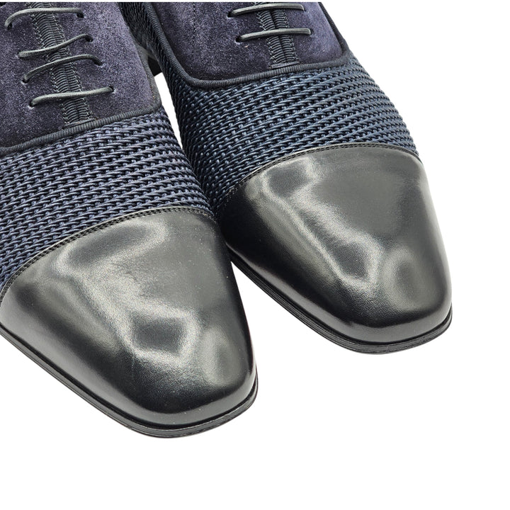 Christian Louboutin Greggo Oxford Shoes - Suede, Leather and Woven Fabric - Blue EU 42 US 9