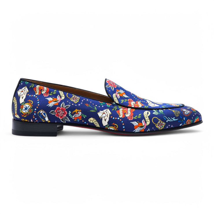 Christian Louboutin Style On The Nile Loafers – Silk – Blue - EU 46 / US 13