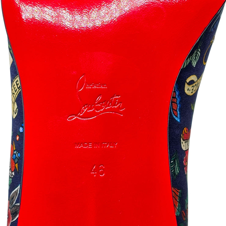 Christian Louboutin Style On The Nile Loafers – Silk – Blue - EU 46 / US 13