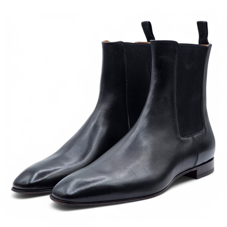 Christian Louboutin Roadie Flat Boots - Leather - Black - EU 42.5 / US 9.5
