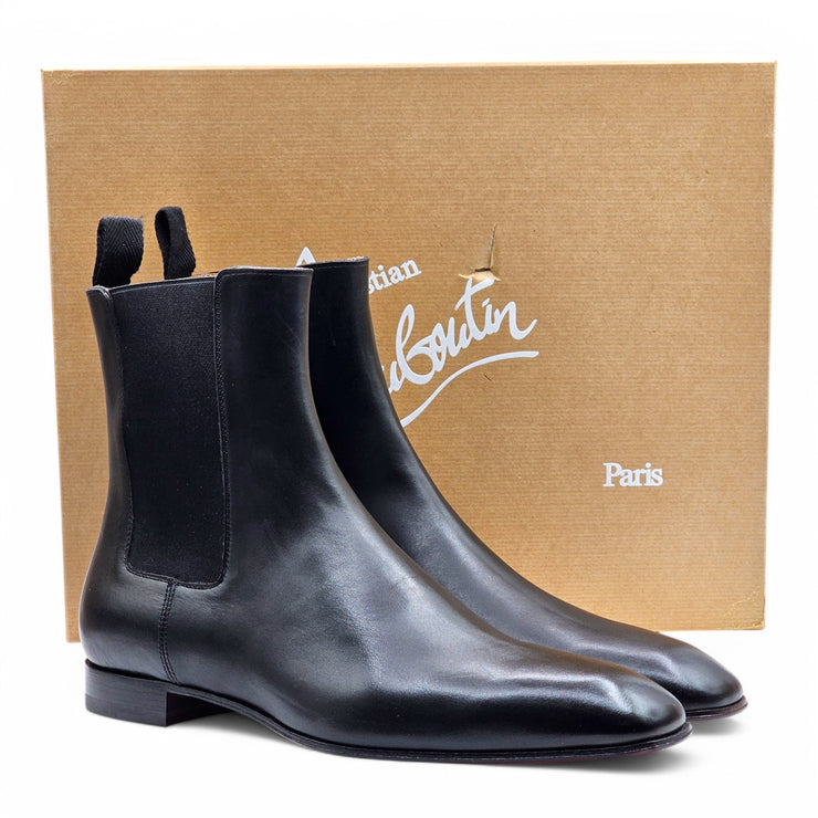 Christian Louboutin Roadie Flat Boots - Leather - Black - EU 42.5 / US 9.5