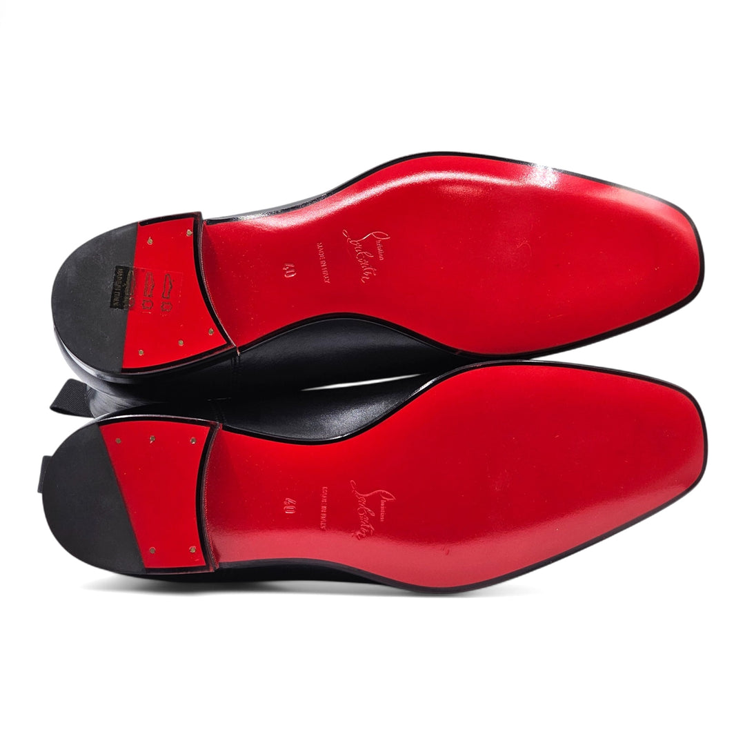 Christian Louboutin Roadie Flat Boots - Leather - Black - EU 40 / US 7 MAC AND LOU Christian Louboutin Roadie Flat Boots - Leather - Black - EU 40 / US 7 MAC AND LOU