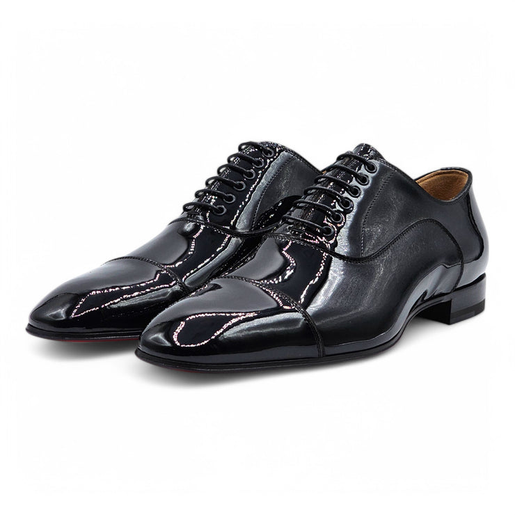 Christian Louboutin Greggo Oxford Tuxedo Shoes - Patent Leather - Black EU 40 / US 7