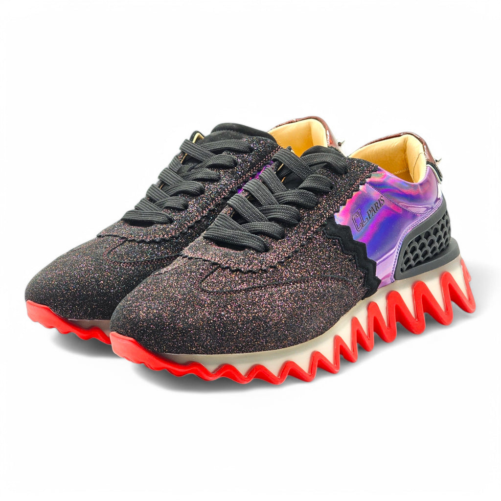 Christian Louboutin Loubishark Glitter Iridescent Sneakers - EU
