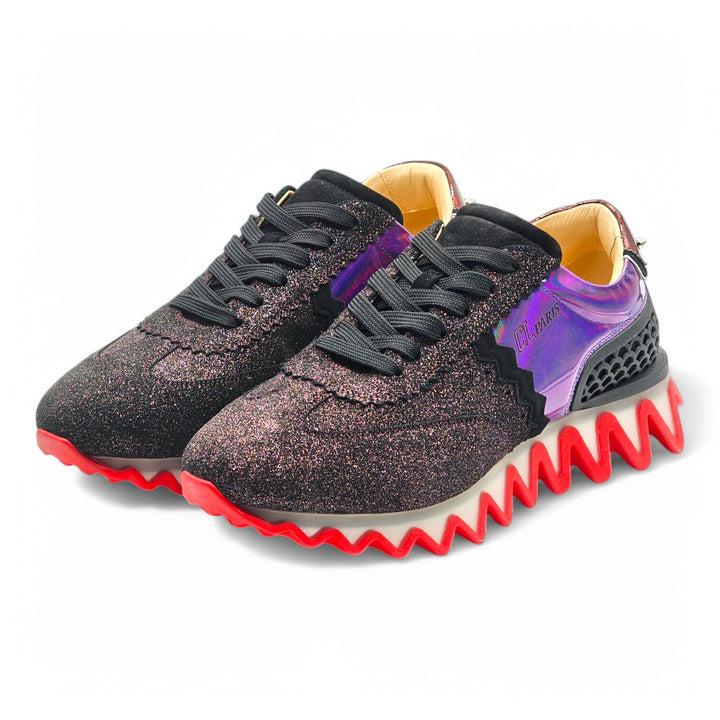 Christian Louboutin Loubishark Glitter Iridescent Sneakers - EU 43 / US 10