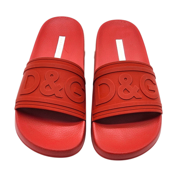 Dolce&Gabbana Saint Barth Rubber Pool Slides in Red EU 39 US 9