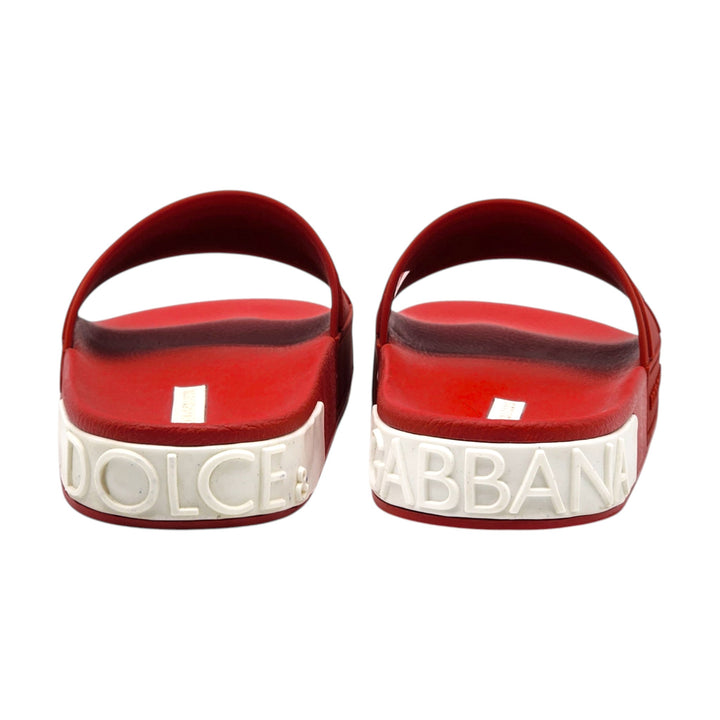 Dolce&Gabbana Saint Barth Rubber Pool Slides in Red EU 39 US 9