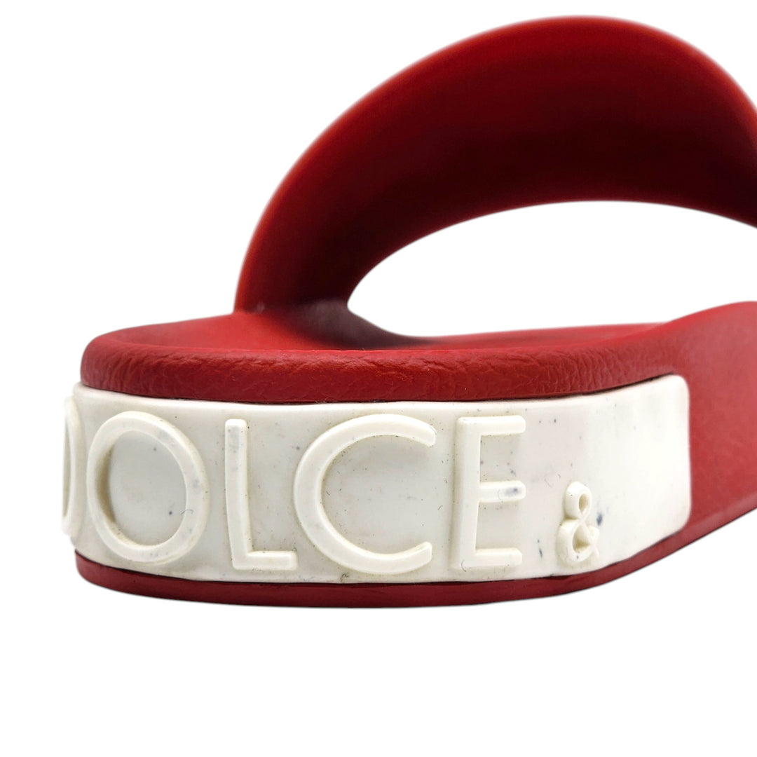 Dolce&Gabbana Saint Barth Rubber Pool Slides in Red EU 39 US 9